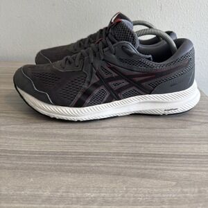 ASICS GEL-Contend 7 1011B039 Shoes Mens Size 11 Wide Sneakers Grey Red